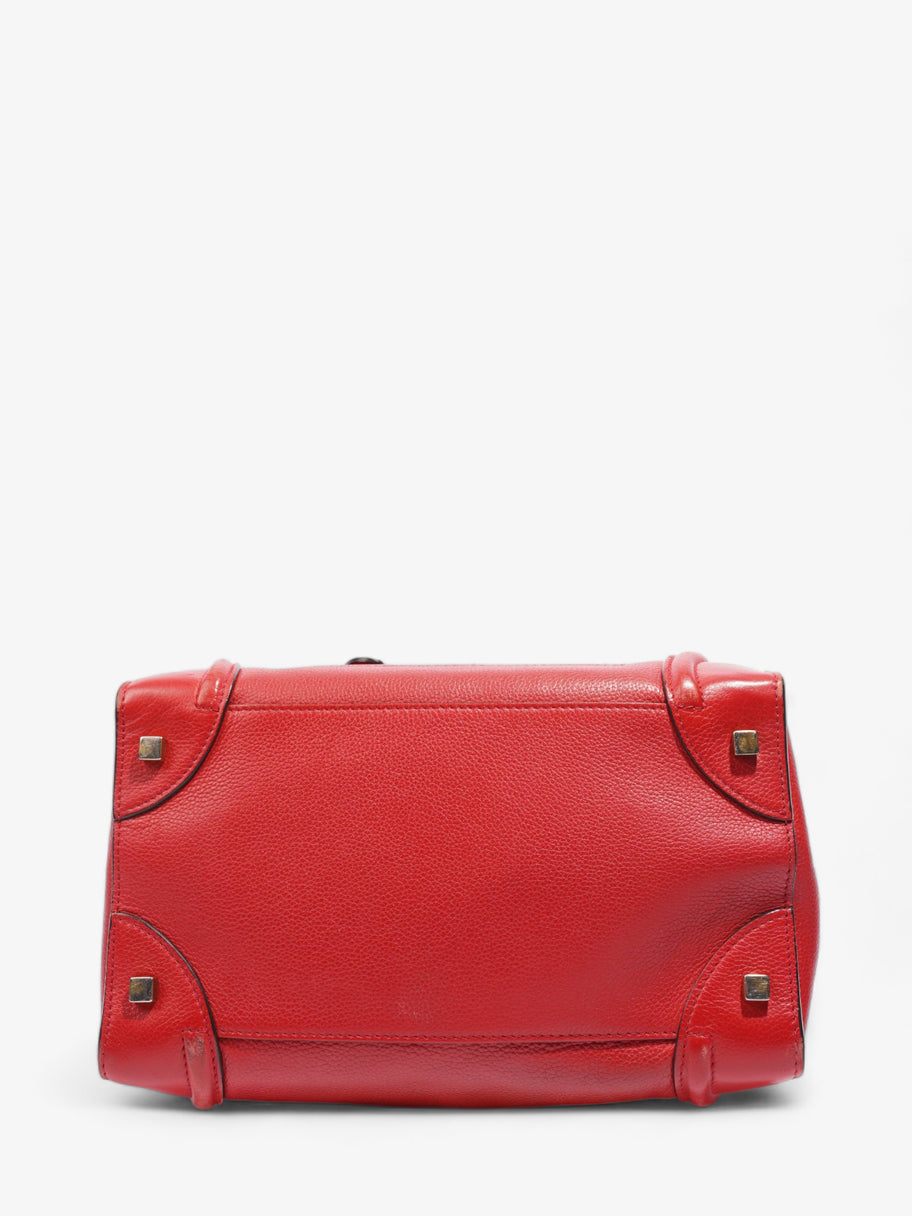 Mini Luggage Tote Red Calfskin Leather Image 7
