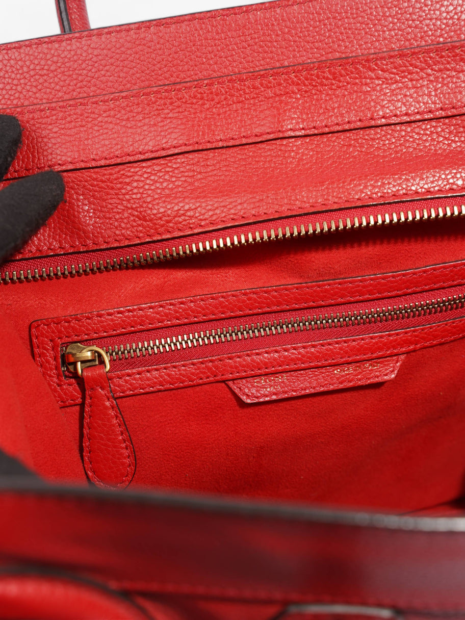 Mini Luggage Tote Red Calfskin Leather Image 8
