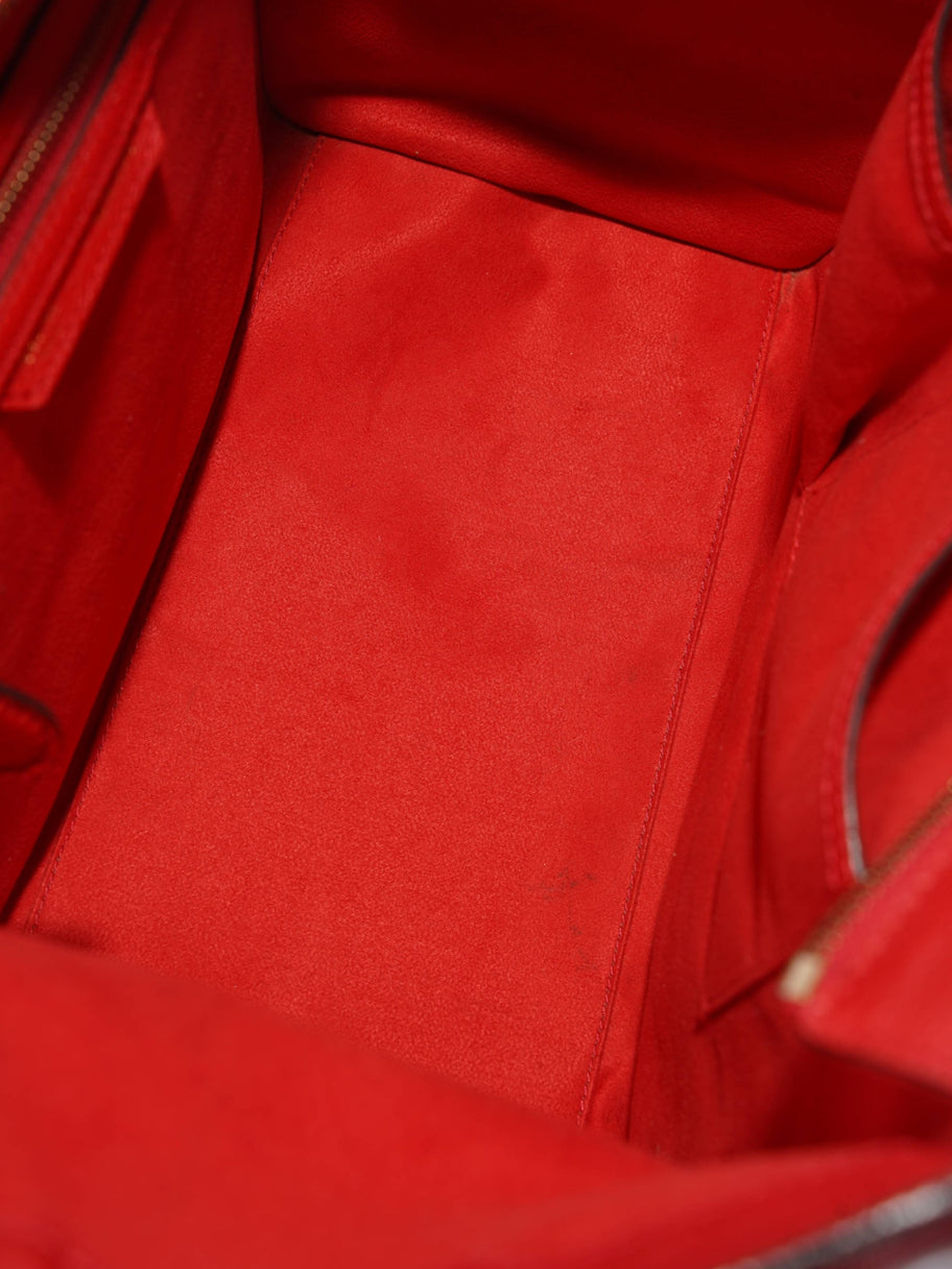 Mini Luggage Tote Red Calfskin Leather Image 9