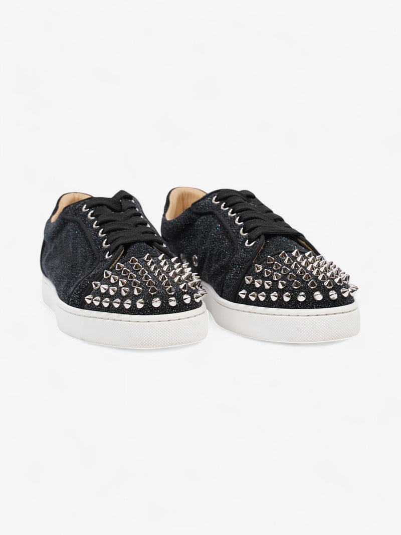  Christian Louboutin Vieira Spikes Sneakers Black Glitter Glitter EU 39 UK 6