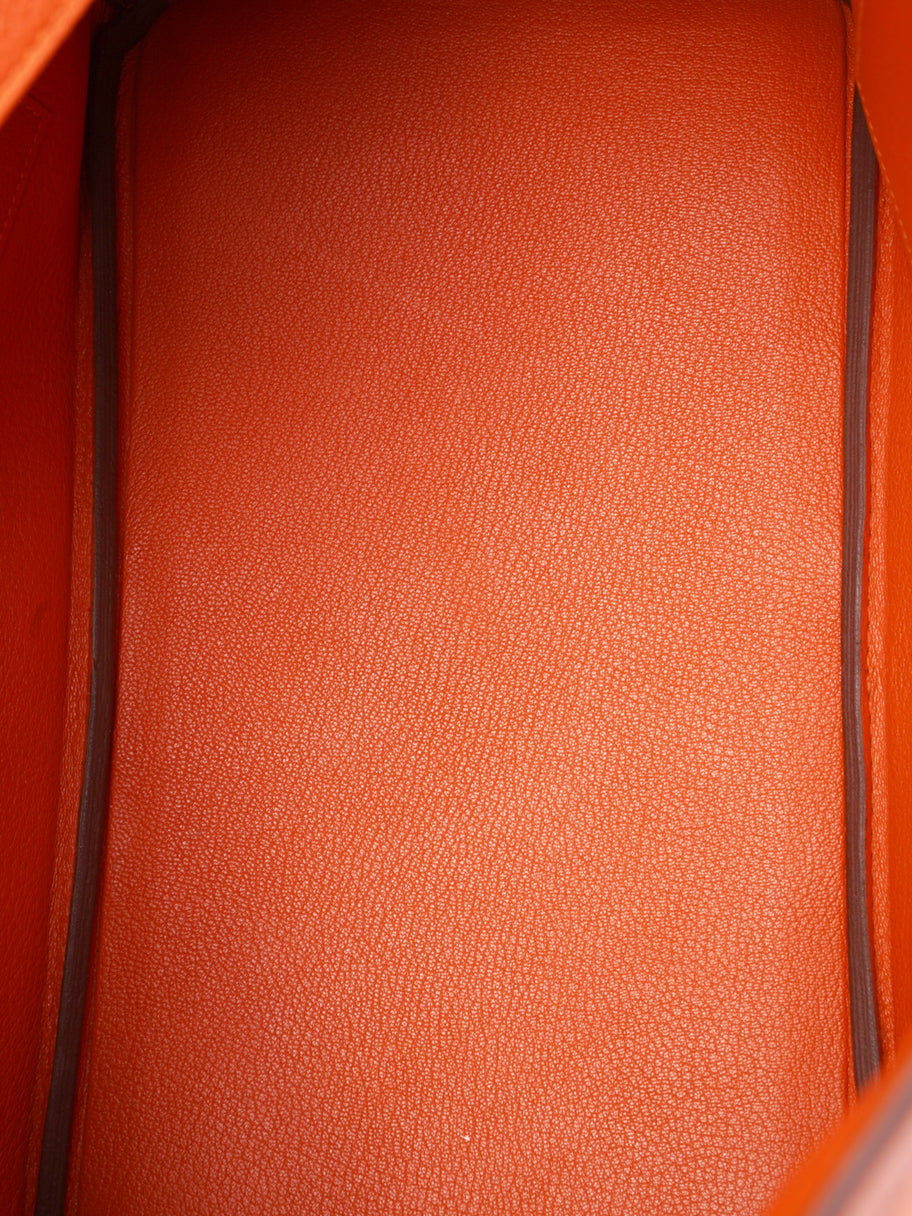 Hermes Birkin Orange Minium Clemence Leather 35 Image 11