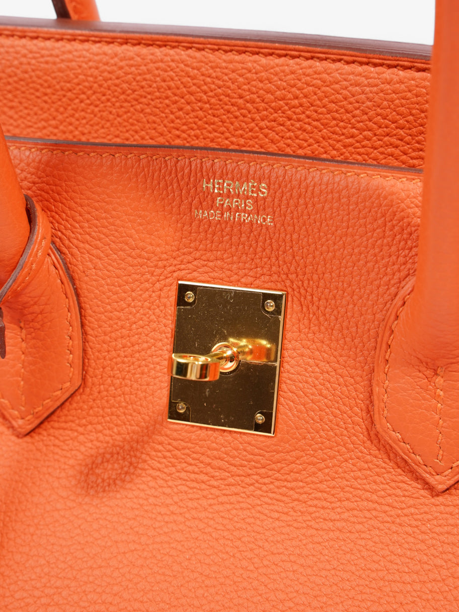 Hermes Birkin Orange Minium Clemence Leather 35 Image 10