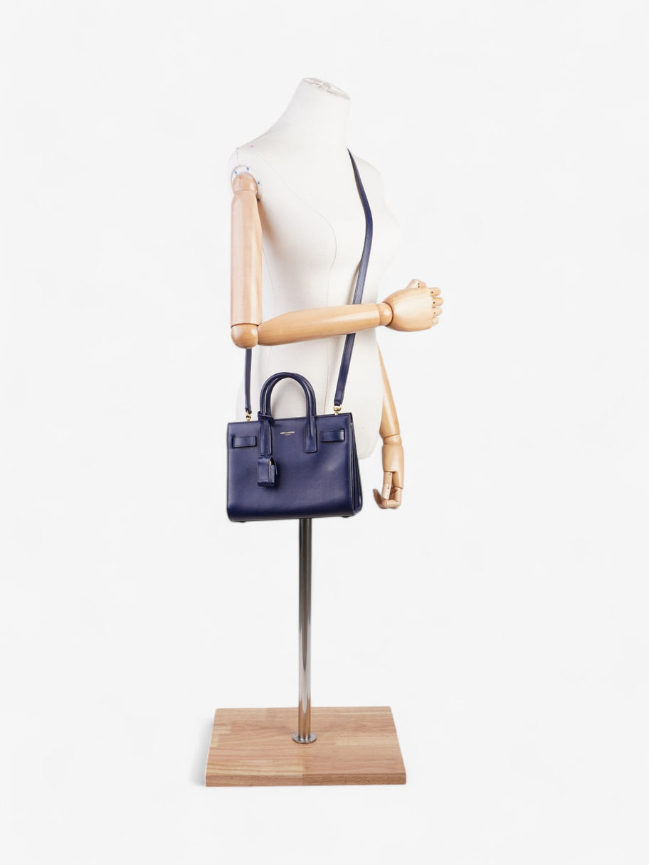 Saint Laurent Sac De Jour Blue Leather Nano Image 2