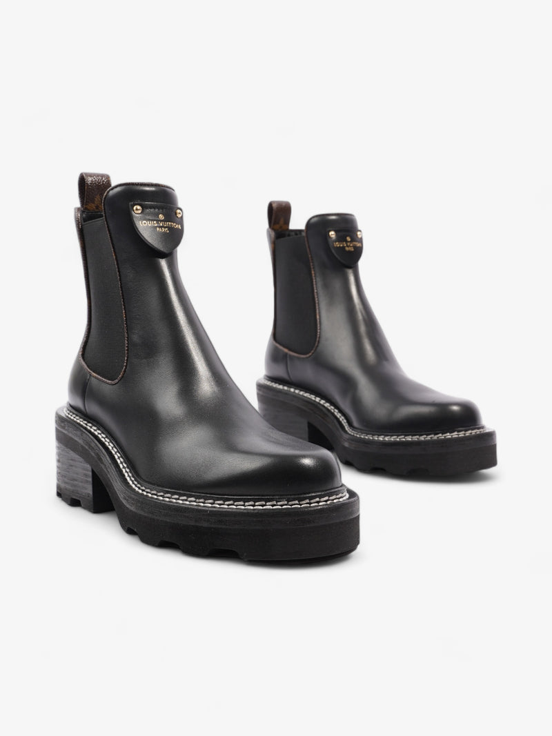  Louis Vuitton Beaubourg Ankle Boots Black / Brown Monogram Leather EU 36 UK 3