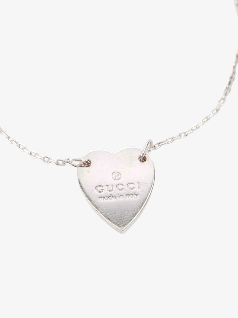  Gucci Trademark Heart Tag Bracelet Silver Silver Sterling 17cm