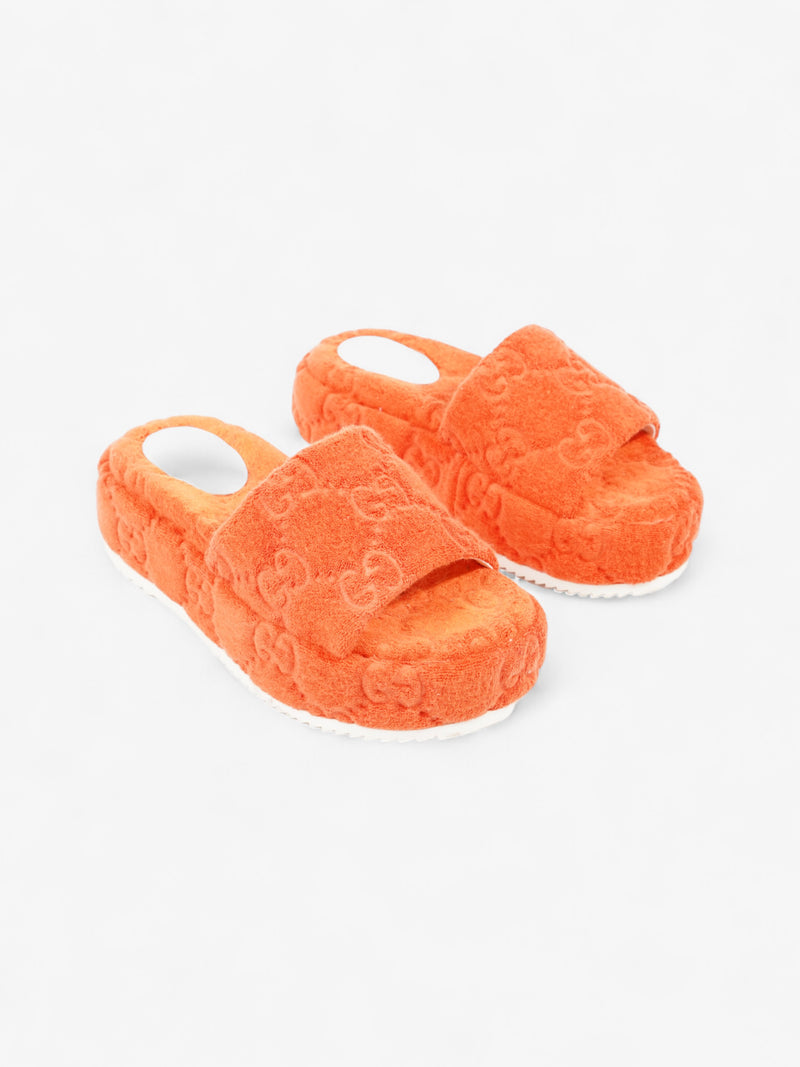  Gucci GG Platform Sandals Orange Cloth EU 36 UK 3