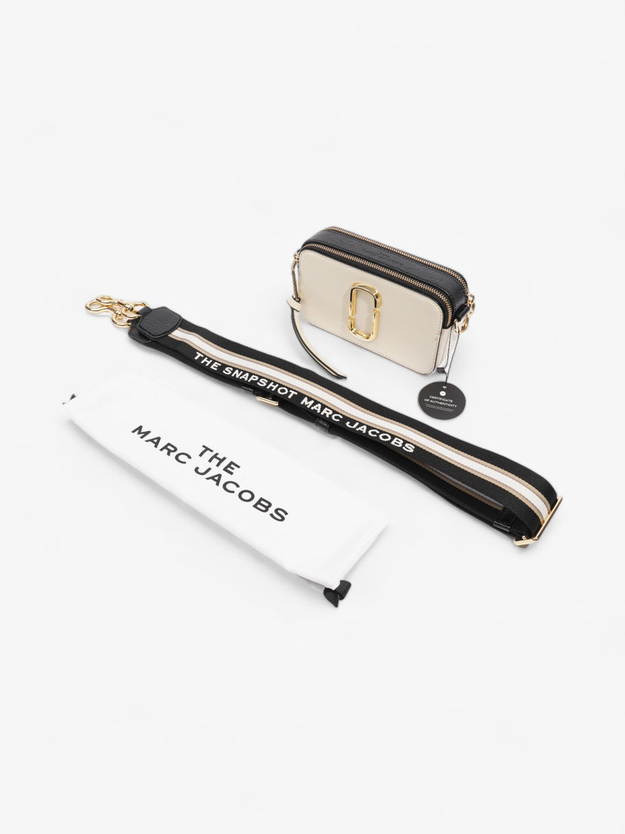 Marc Jacobs The Snapshot Cream / Black Saffiano Leather Image 8