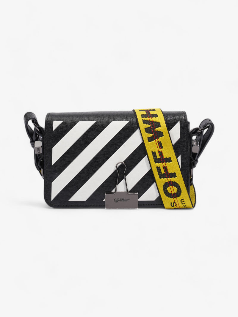  Off White Binder Clip Diag Bag Black / White / Yellow Leather