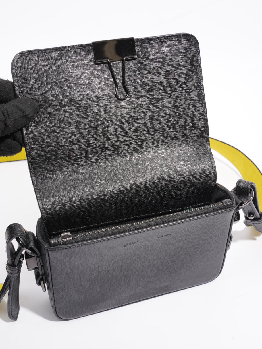 Off White Binder Clip Diag Bag Black / White / Yellow Leather Image 7