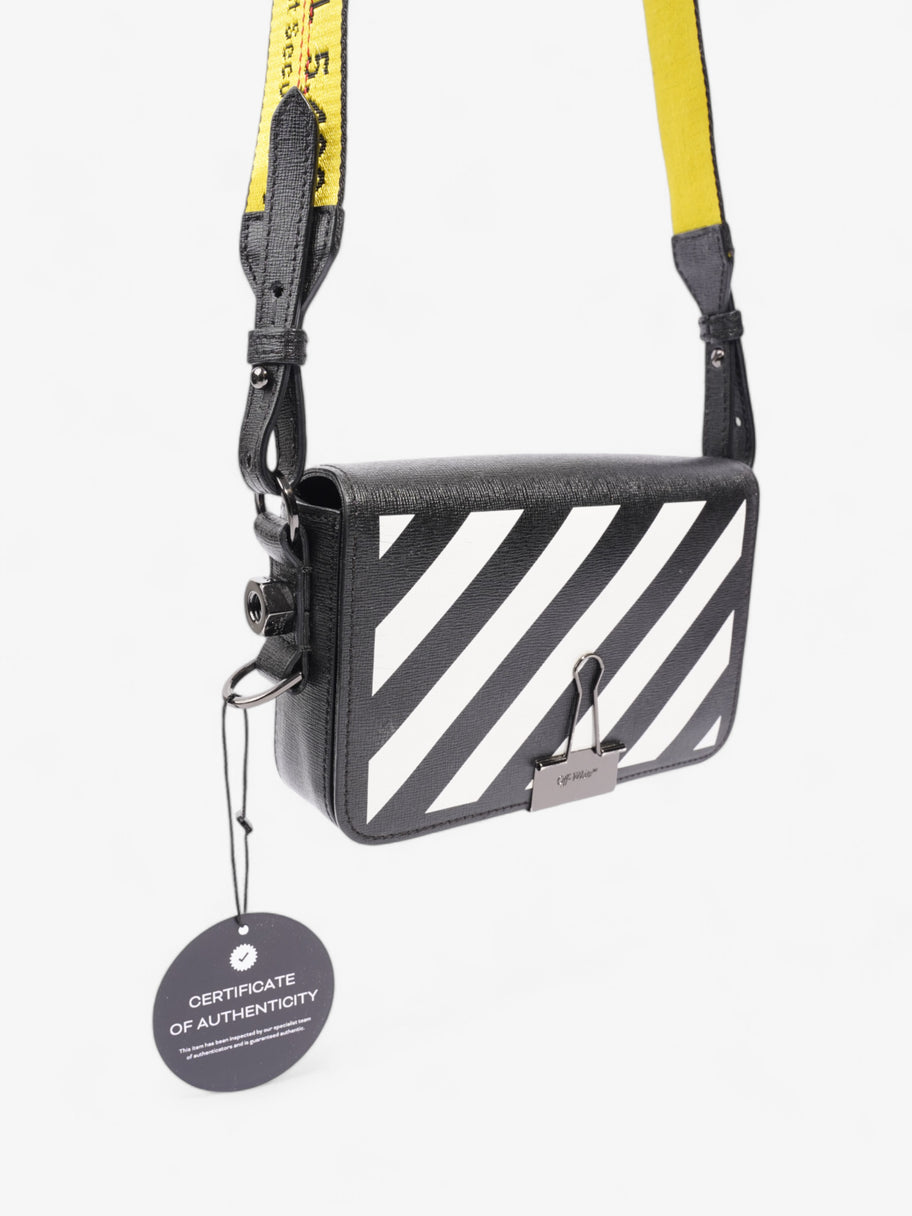 Off White Binder Clip Diag Bag Black / White / Yellow Leather Image 9