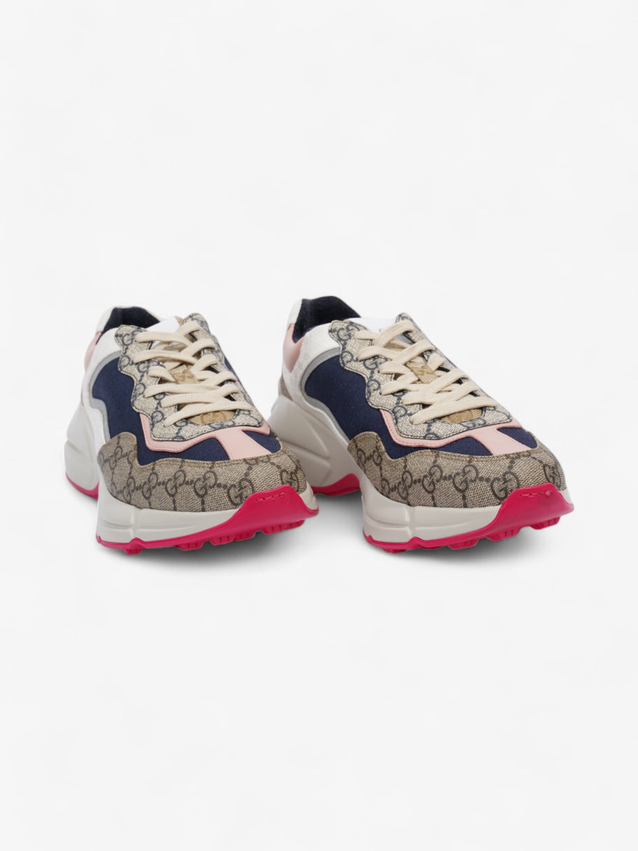 Gucci Rhyton Sneakers Beige  / Navy / Pink Canvas EU 41 UK 7 Image 2