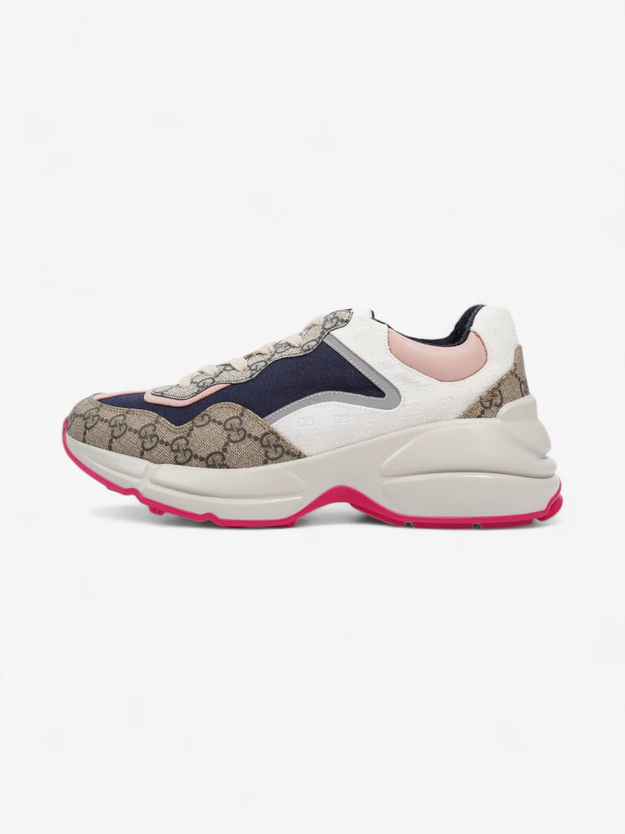 Gucci Rhyton Sneakers Beige  / Navy / Pink Canvas EU 41 UK 7 Image 5