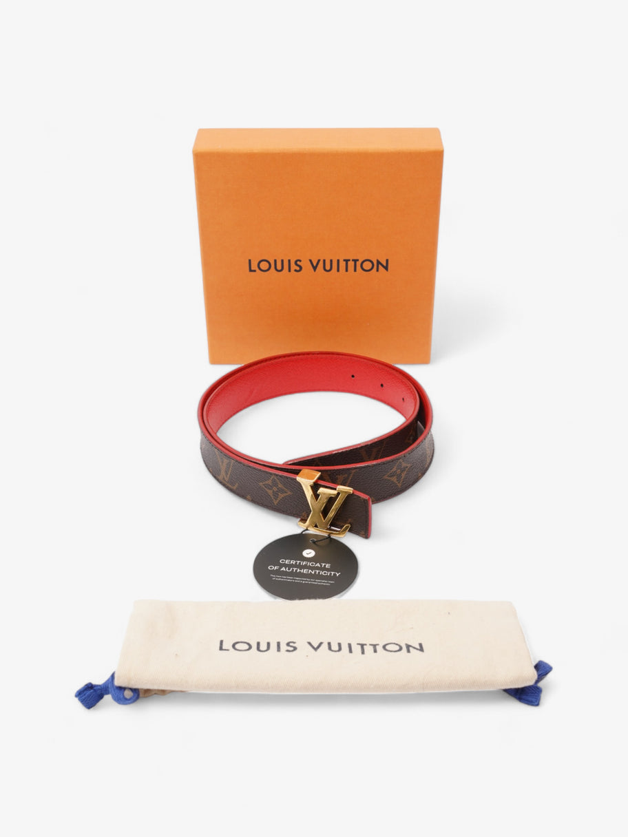 Louis Vuitton LV Iconic Reversible Belt Monogram / Red Coated Canvas 80cm / 32