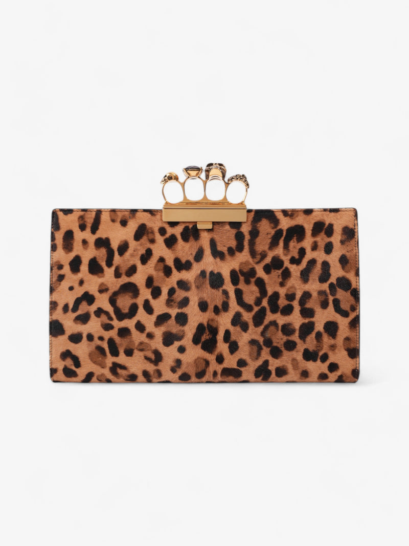  Alexander McQueen Four Ring Flat Pouch Leopard Print Calf Hair