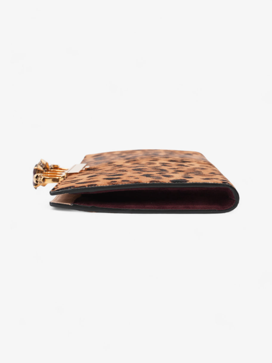 Alexander McQueen Four Ring Flat Pouch Leopard Print Calf Hair Image 5