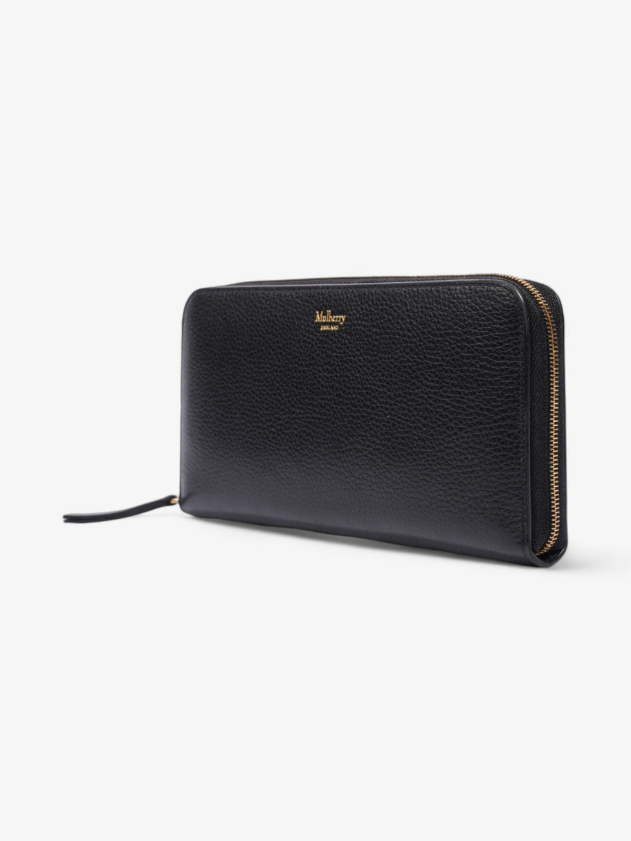 Mulberry Zip Around Wallet Black / Gold Grained Leather Small Image 3