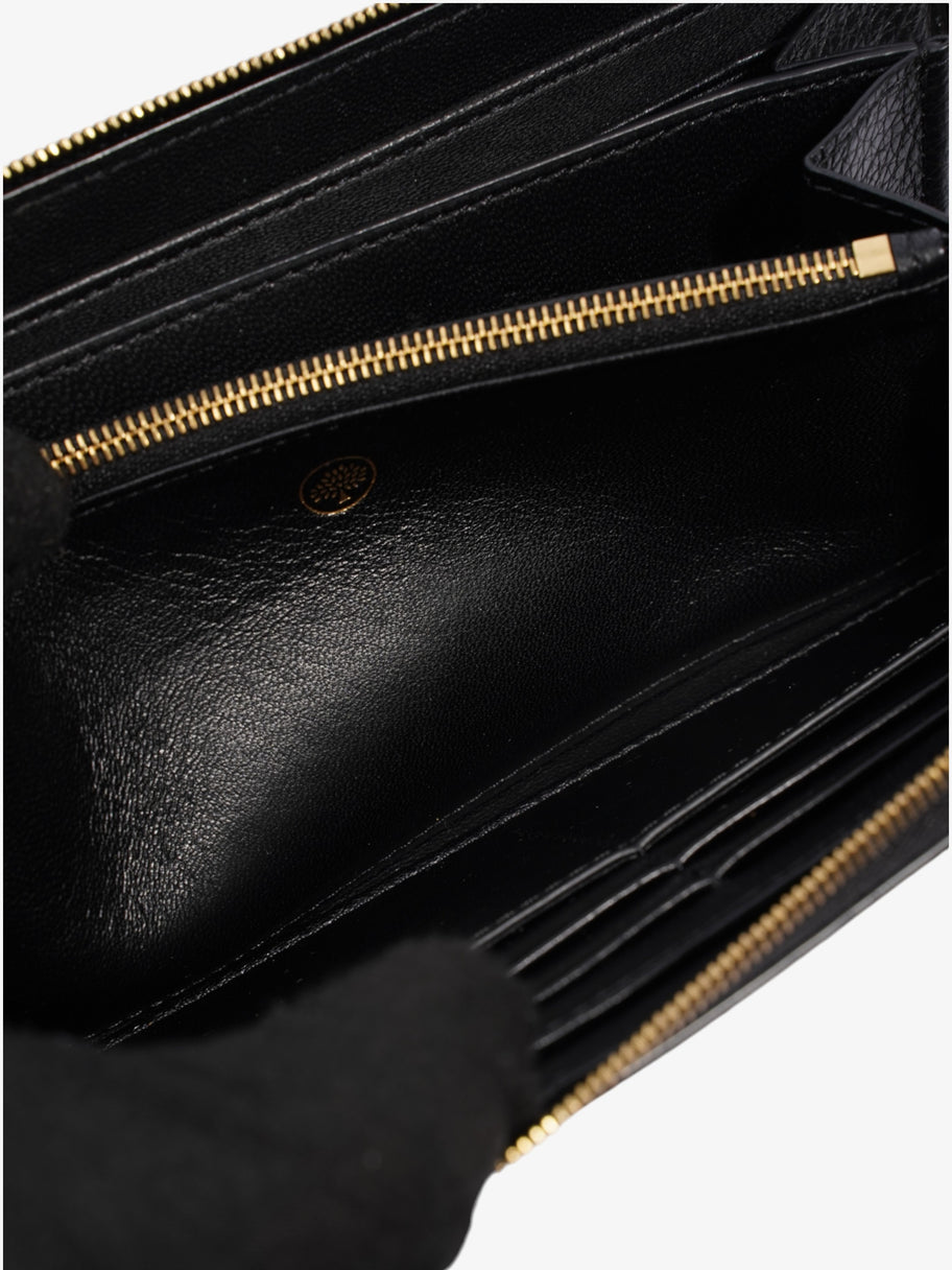 Mulberry Zip Around Wallet Black / Gold Grained Leather Small Image 7