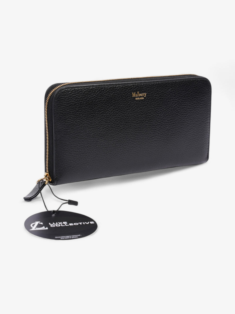 Mulberry Zip Around Wallet Black / Gold Grained Leather Small Image 8