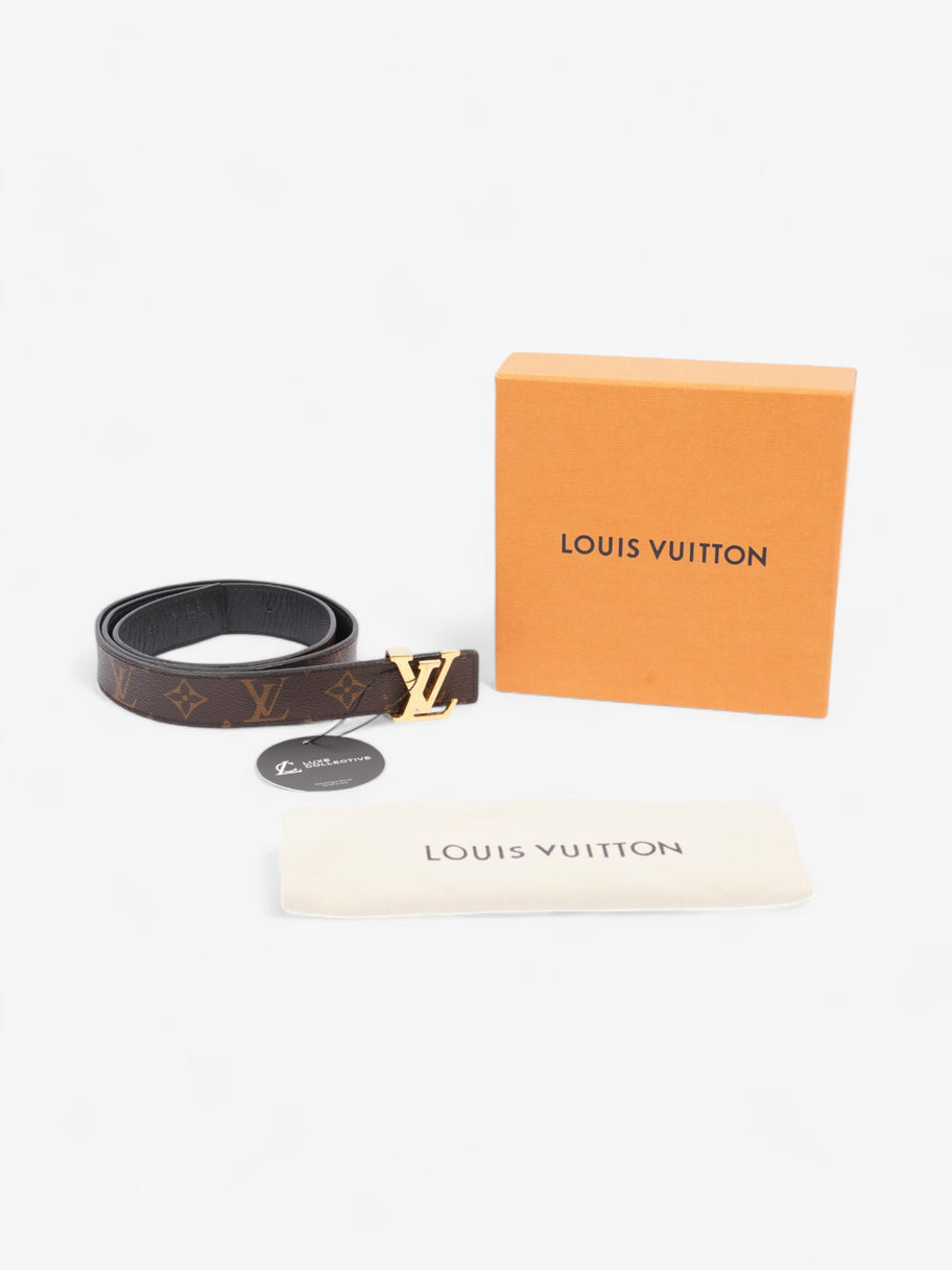 Louis Vuitton LV Initiales Reversible Belt Monogram / Black / Gold Canvas 90cm / 36