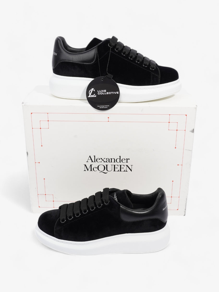 Alexander mcqueen black velvet trainers hotsell