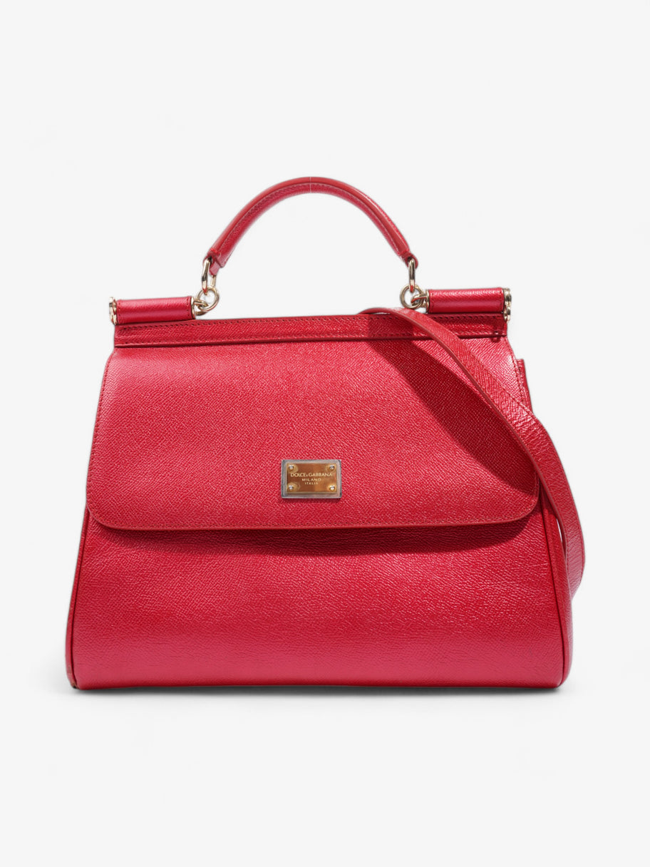 Dolce and Gabbana Sicily Metallic Red Leather Large Image 1