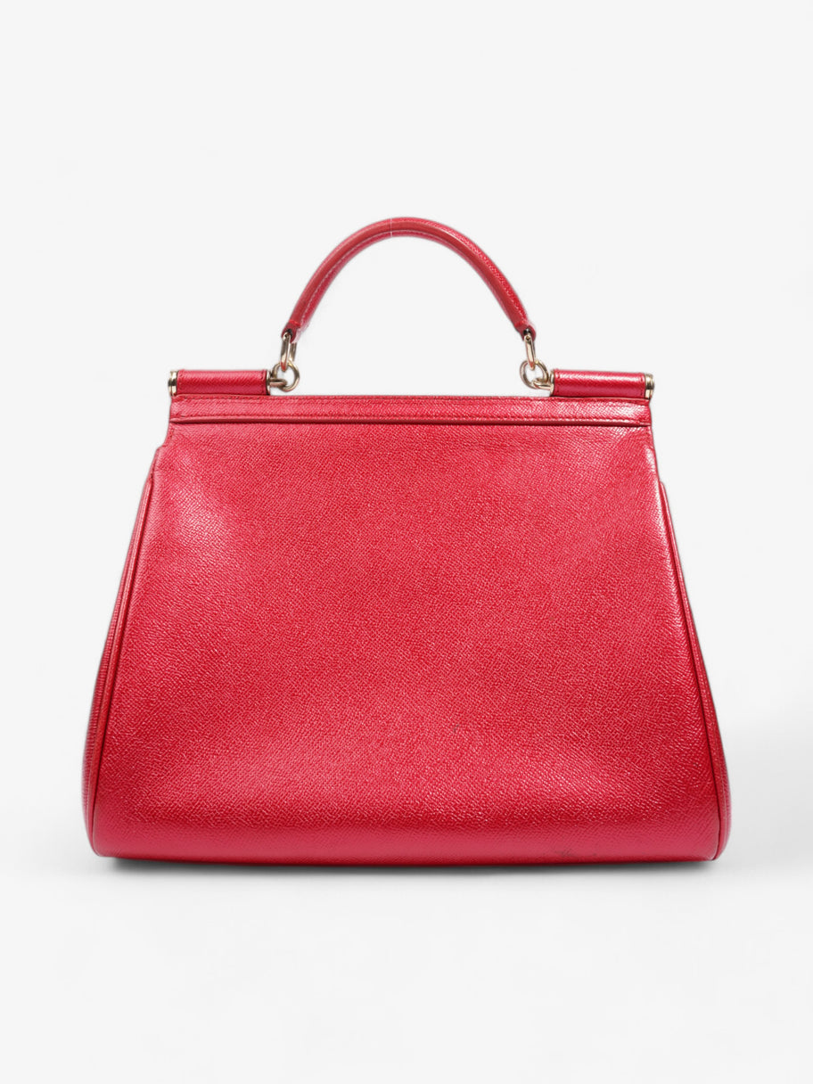 Dolce and Gabbana Sicily Metallic Red Leather Large Image 4