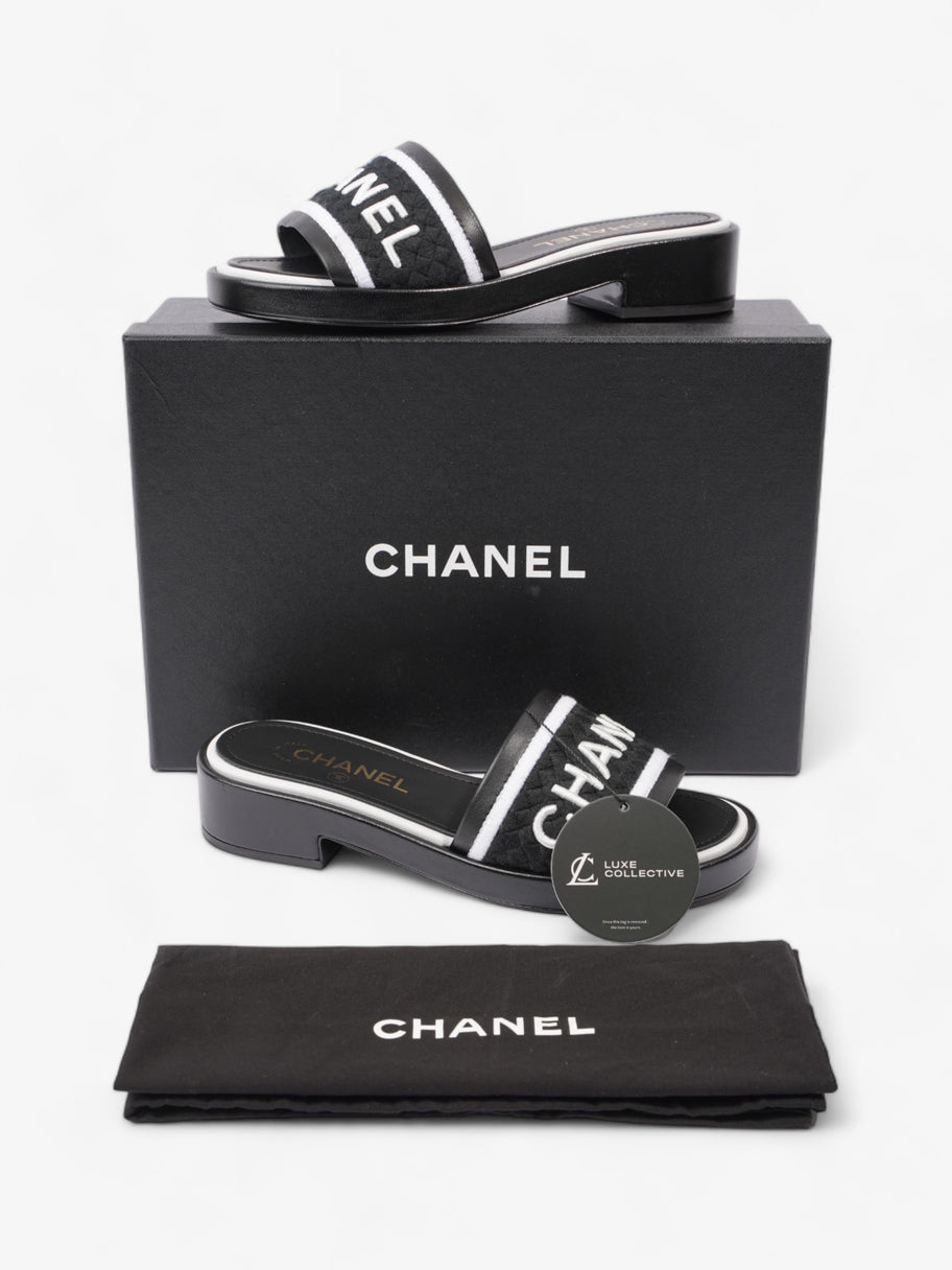 Chanel CC Mule Sandal 15mm Black / White Tweed EU 37 UK 4 Image 11