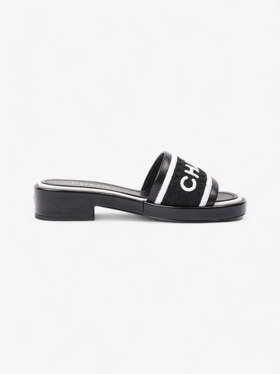 Chanel CC Mule Sandal 15mm Black / White Tweed EU 37 UK 4 Image 4