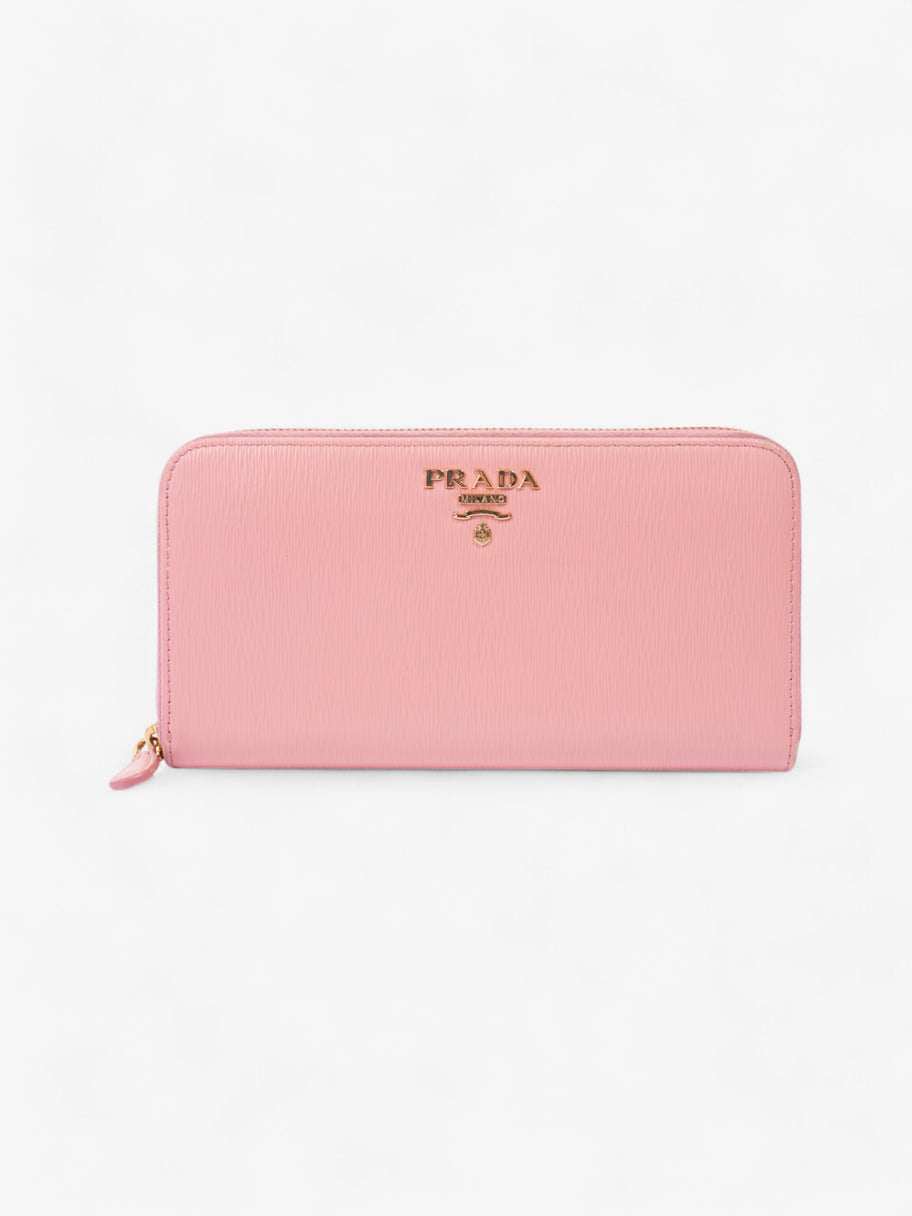 Prada Continental Wallet Pink Saffiano Leather Image 1