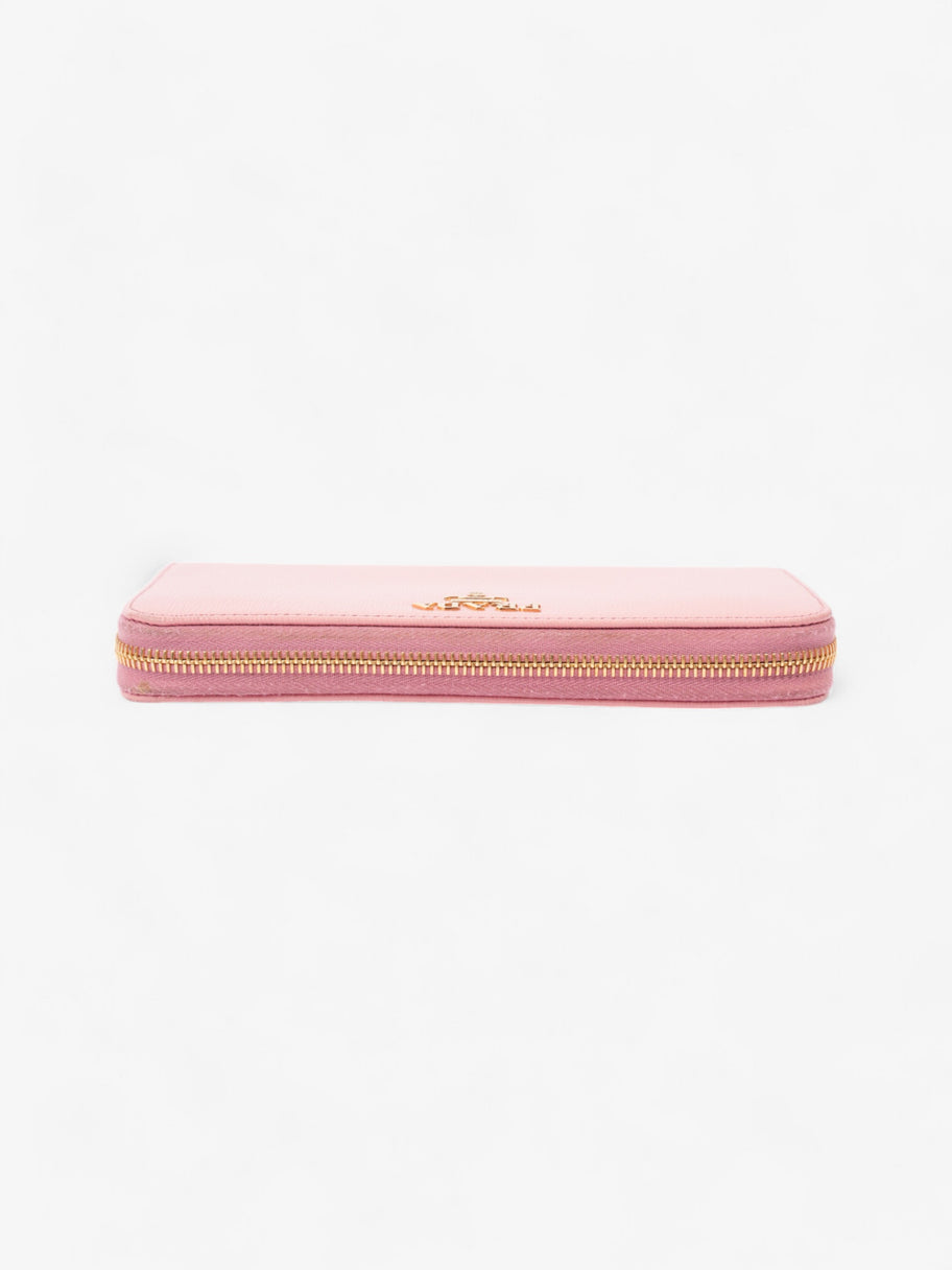 Prada Continental Wallet Pink Saffiano Leather Image 6