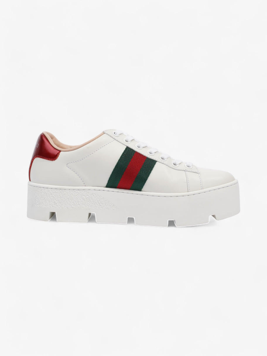 Gucci Ace Platform Sneakers White  / Green / Red Leather EU 35.5 UK 2.5 Image 4