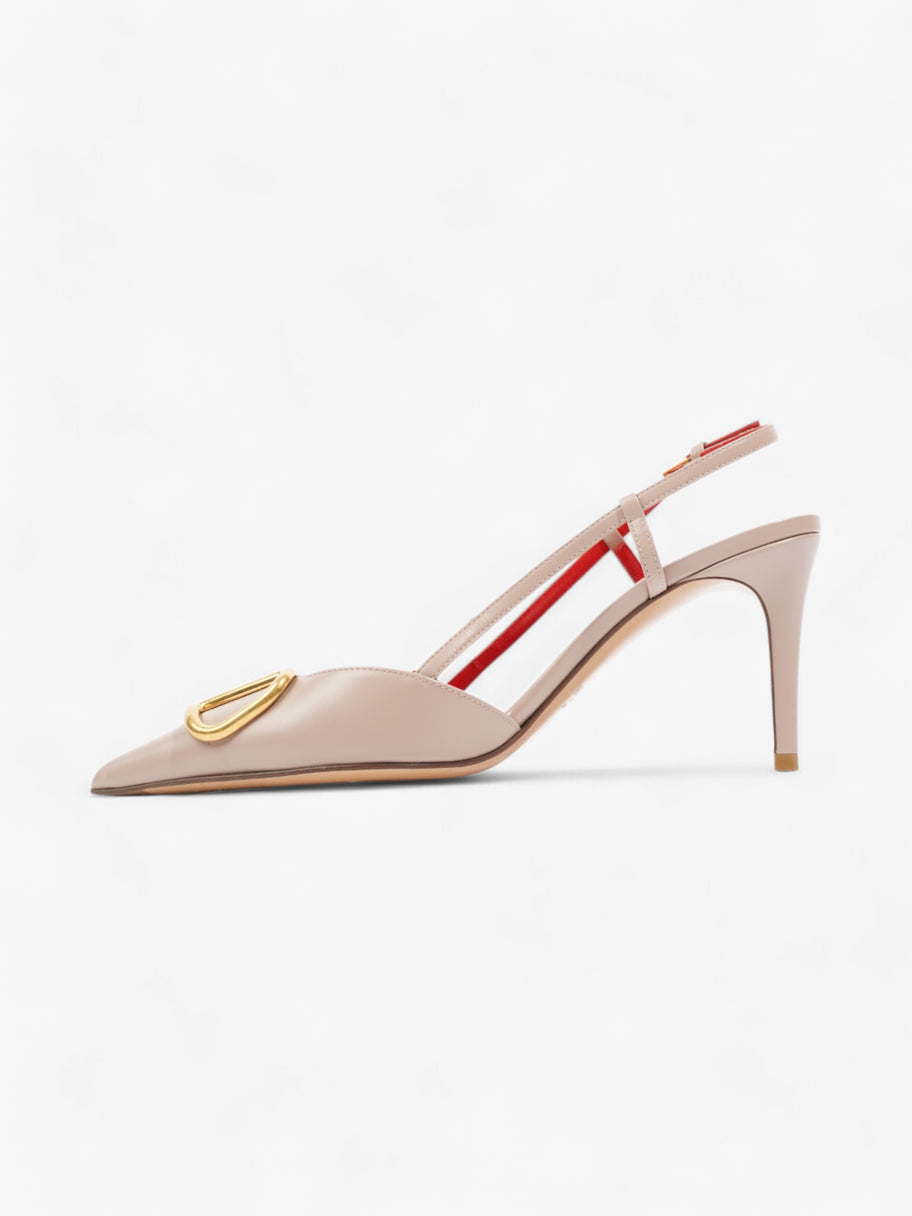 Valentino V Logo Slingback 70 Nude / Gold Leather EU 37 UK 4 Image 3