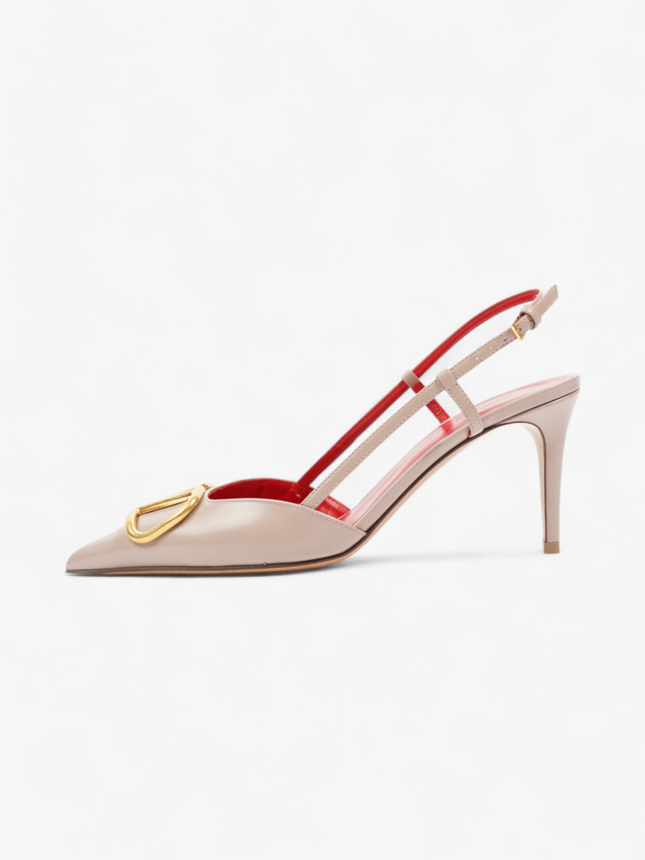 Valentino V Logo Slingback 70 Nude / Gold Leather EU 37 UK 4 Image 5