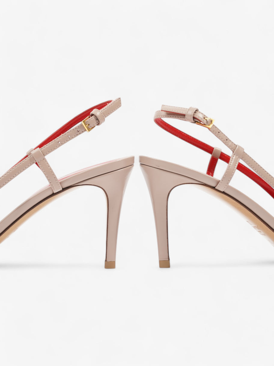 Valentino V Logo Slingback 70 Nude / Gold Leather EU 37 UK 4 Image 9