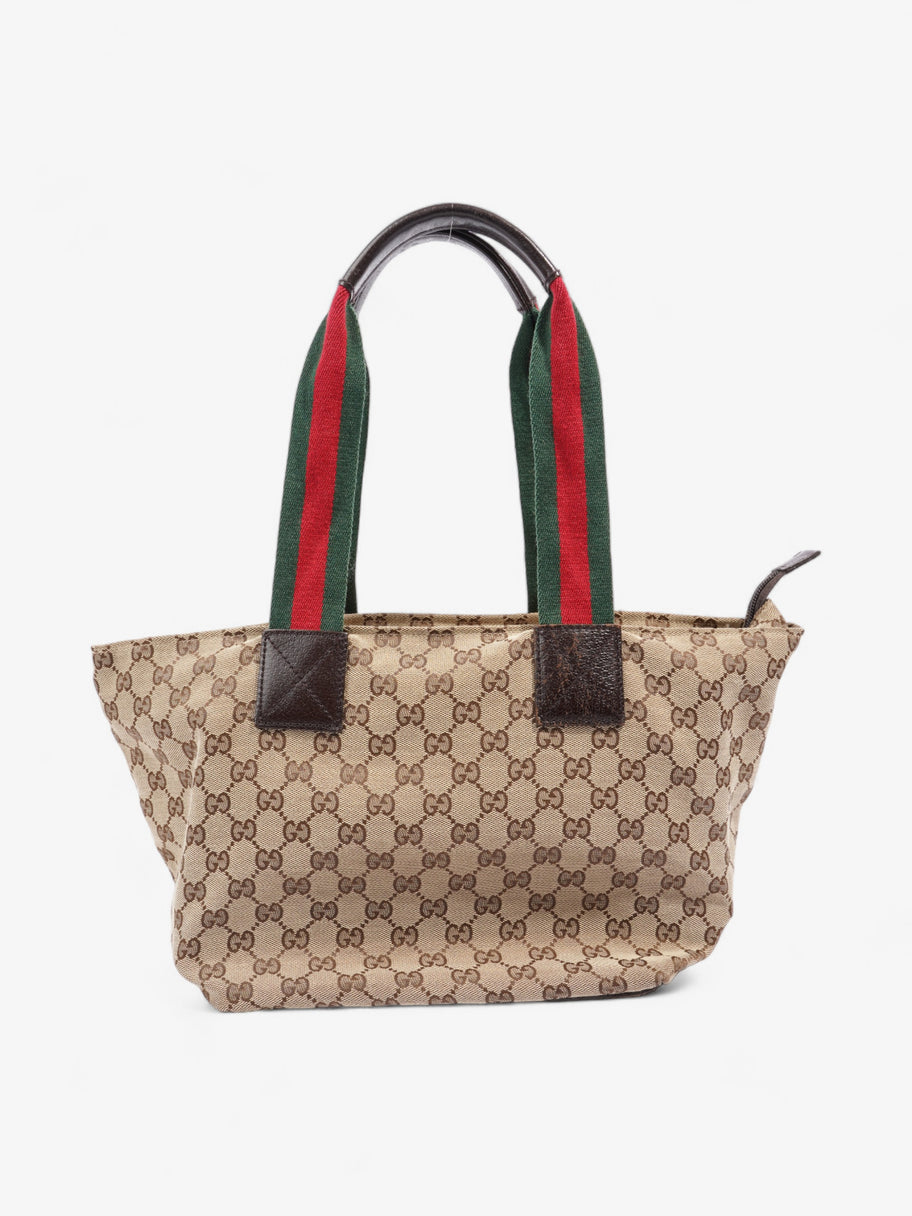 Gucci Web Handle Tote GG Supreme / Red / Green Canvas Image 4