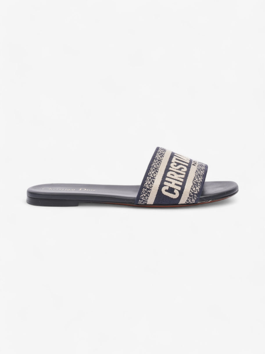 Christian Dior Dway Slides Navy / White Canvas EU 37.5 UK 4.5 Image 1