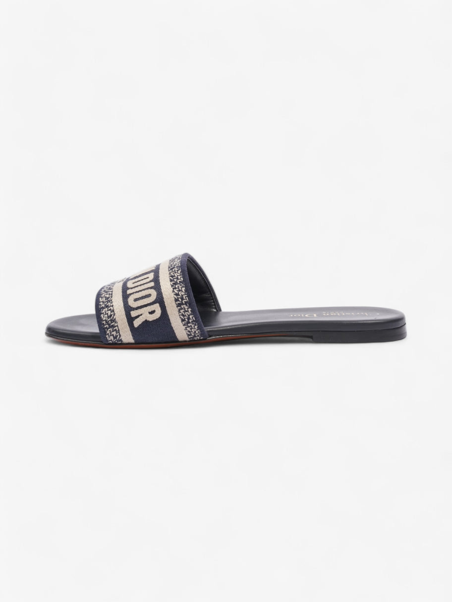 Christian Dior Dway Slides Navy / White Canvas EU 37.5 UK 4.5 Image 3