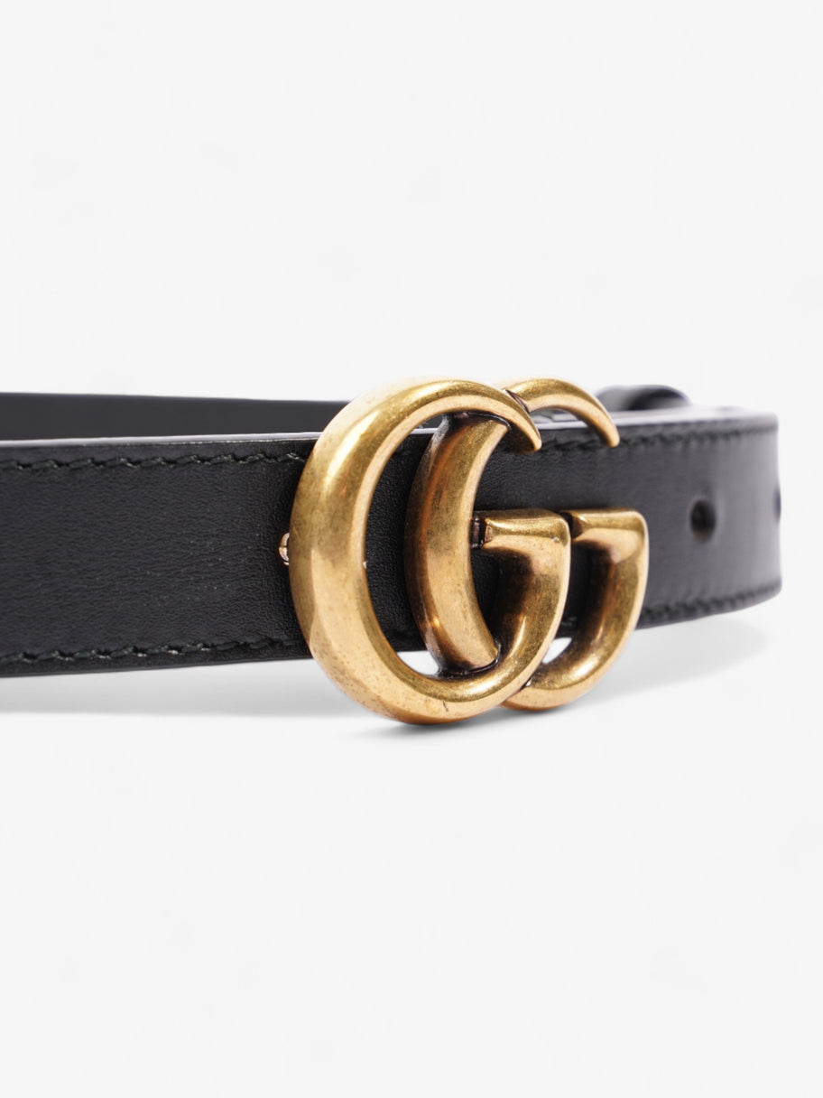 Gucci GG Marmont Thin Belt Black Leather 65cm / 26