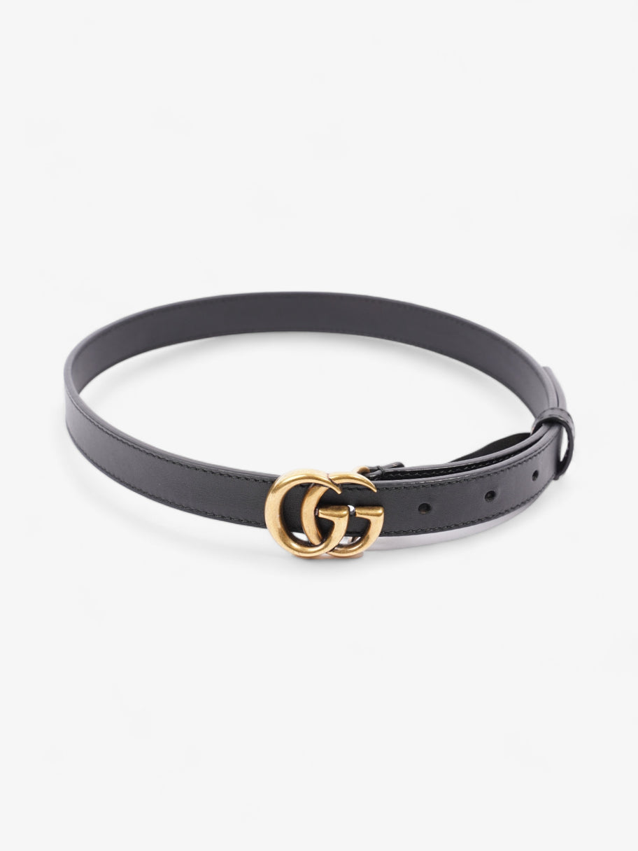 Gucci GG Marmont Thin Belt Black Leather 65cm / 26