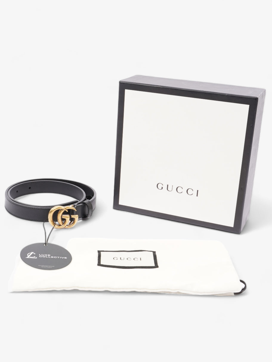 Gucci GG Marmont Thin Belt Black Leather 65cm / 26