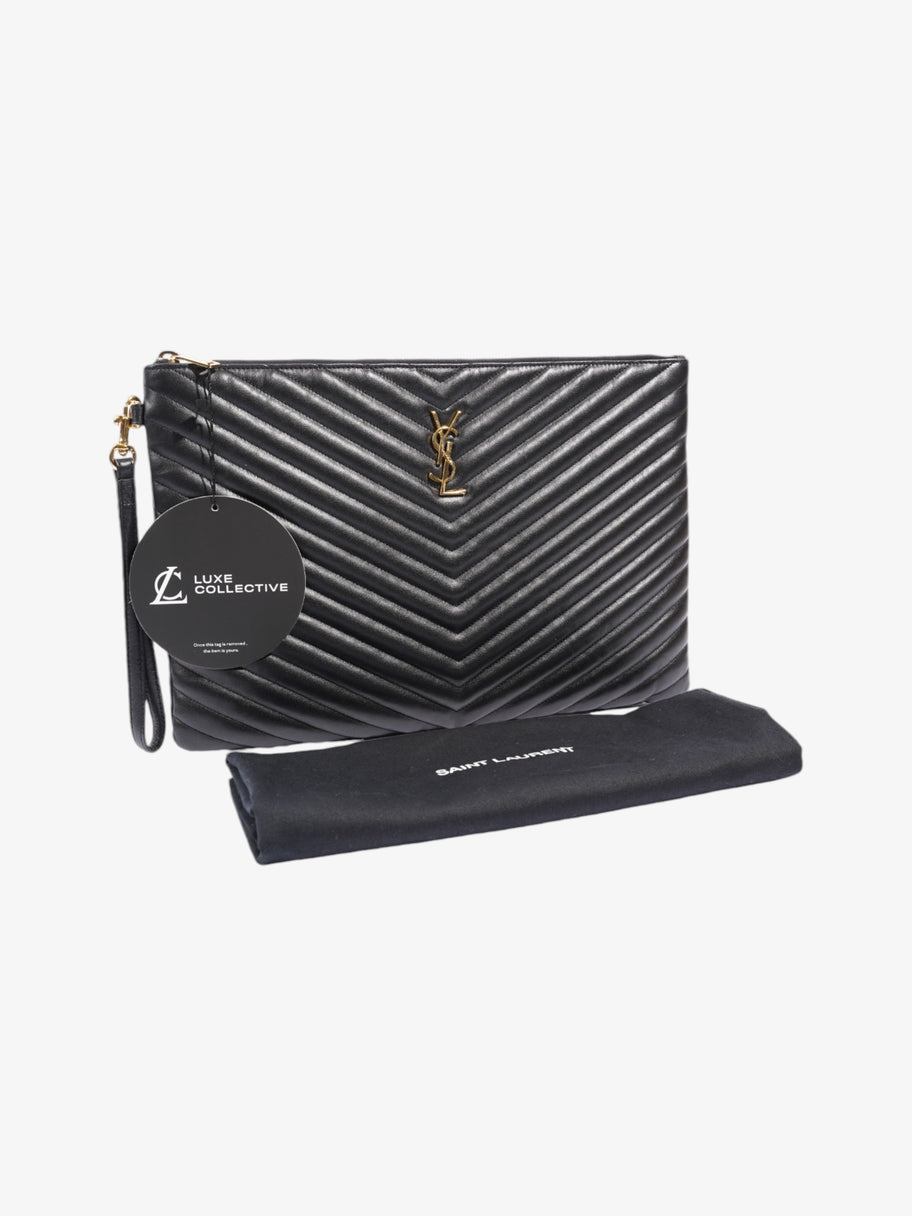 Saint Laurent Cassandre Wristlet Black Matelasse Leather Image 8