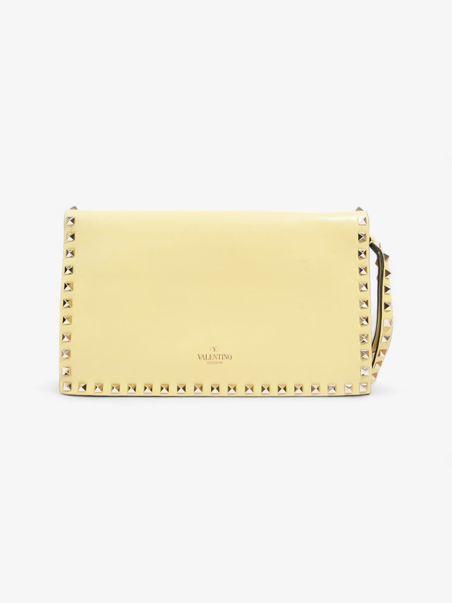 Rockstud Clutch Pale Yellow Leather Image 1