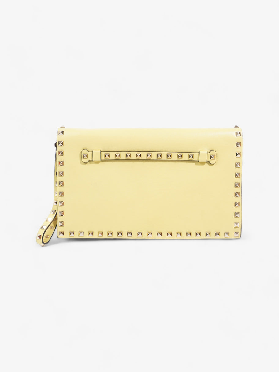 Rockstud Clutch Pale Yellow Leather Image 4