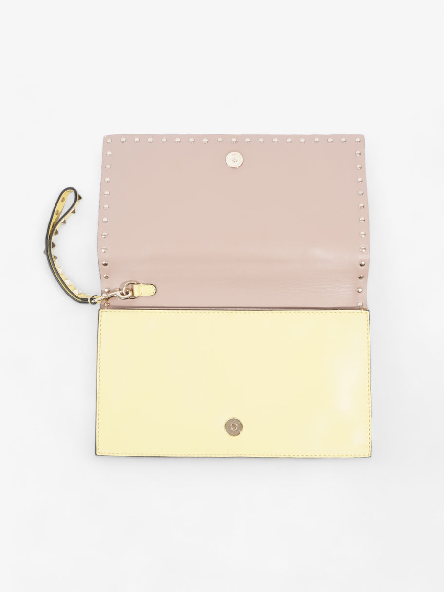 Rockstud Clutch Pale Yellow Leather Image 6
