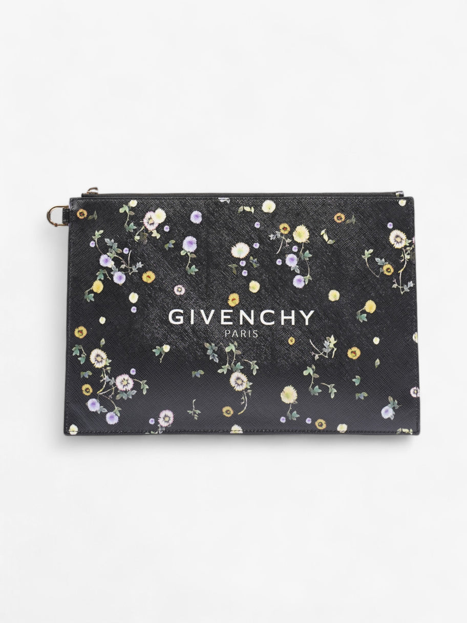 Givenchy Logo Floral Clutch Black / Floral Coated Canvas Image 1