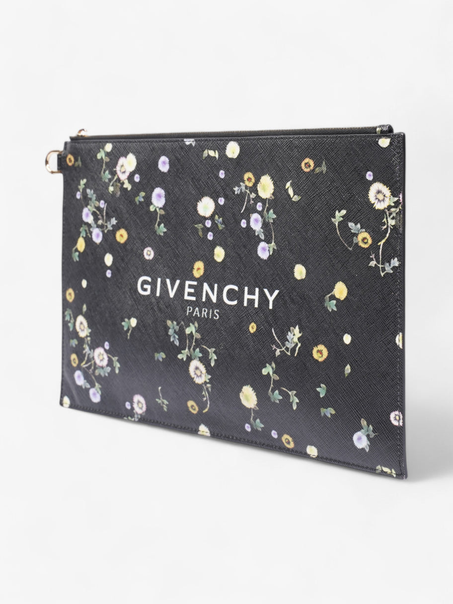 Givenchy Logo Floral Clutch Black / Floral Coated Canvas Image 3