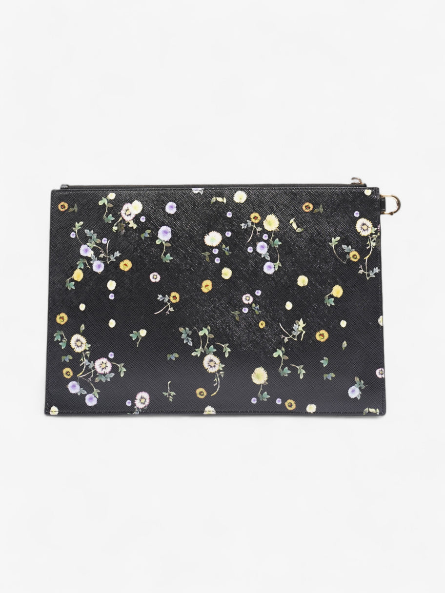 Givenchy Logo Floral Clutch Black / Floral Coated Canvas Image 4