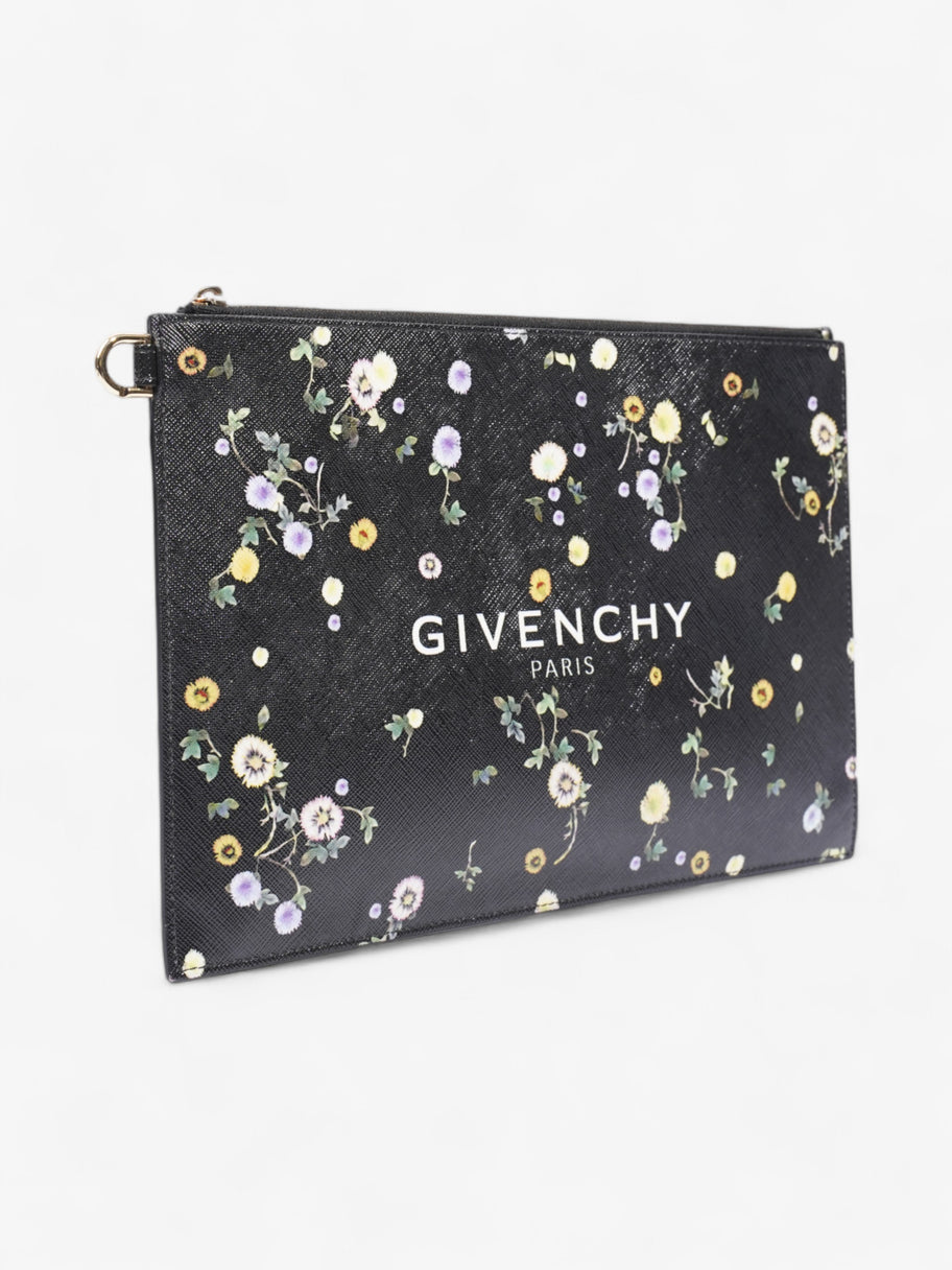 Givenchy Logo Floral Clutch Black / Floral Coated Canvas Image 5