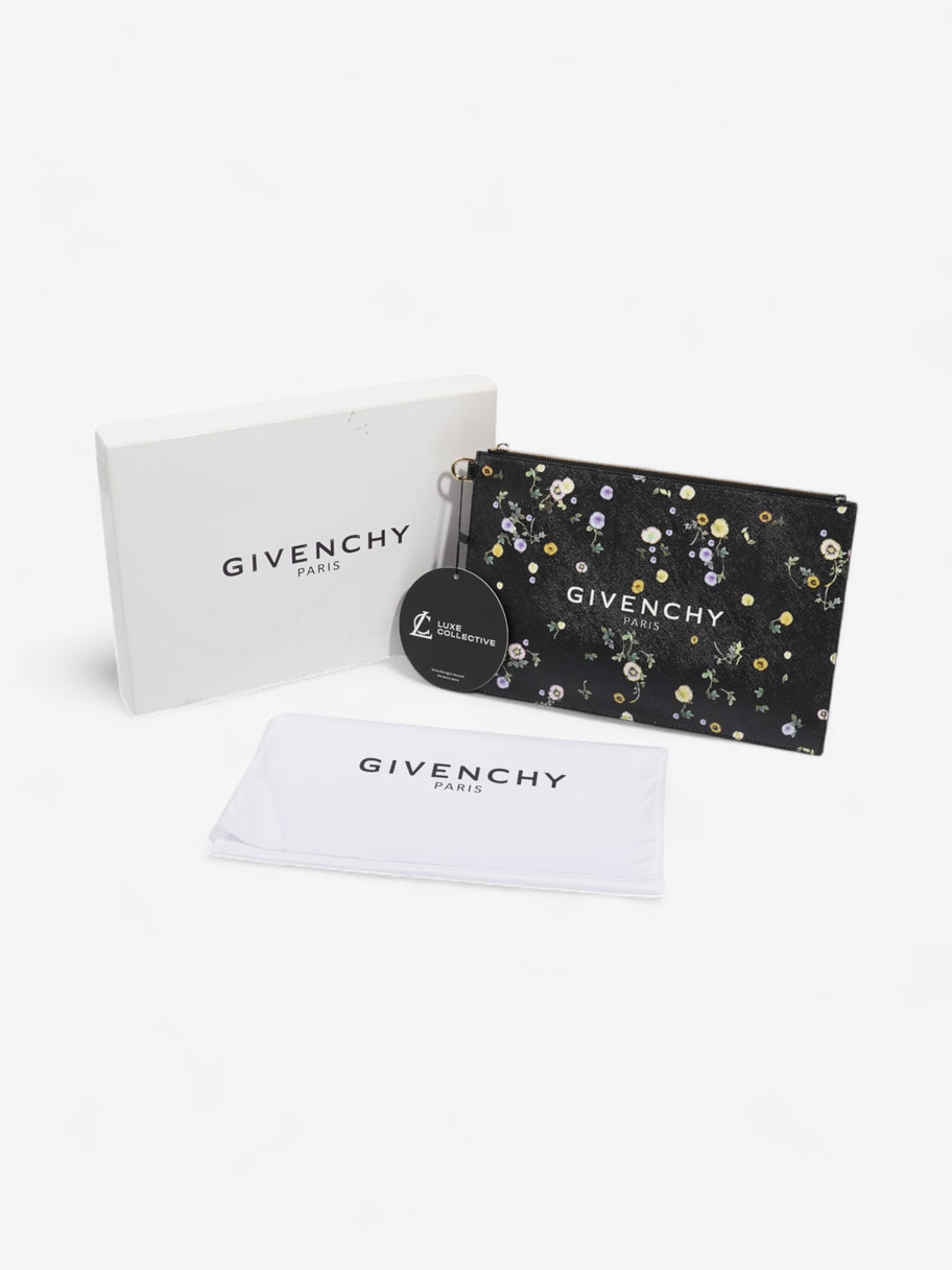 Givenchy Logo Floral Clutch Black / Floral Coated Canvas Image 9