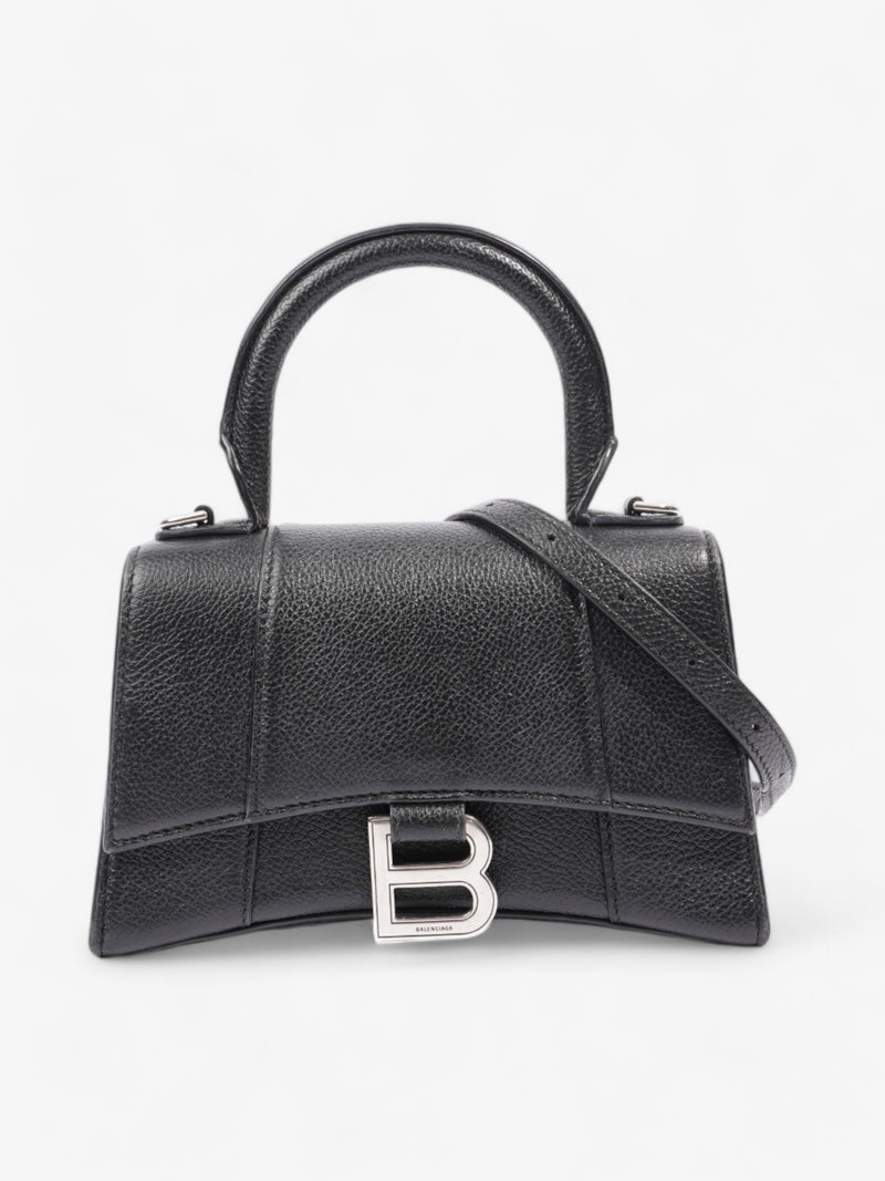  Balenciaga Hourglas Black Grained Leather XS